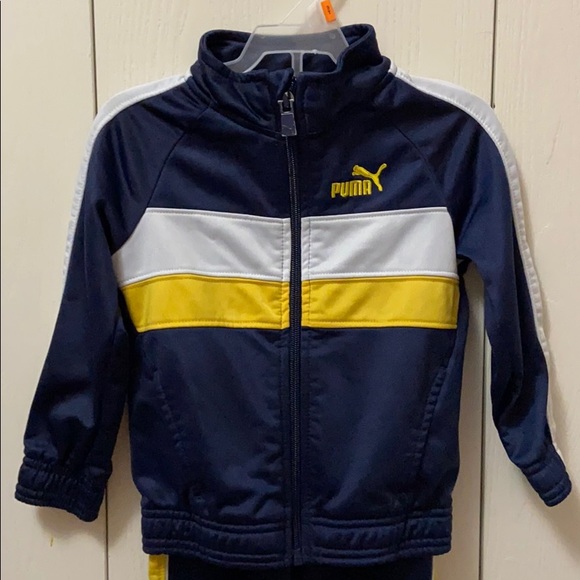 Puma Navy, Yellow & White Warm Up Suit - Picture 2 of 8